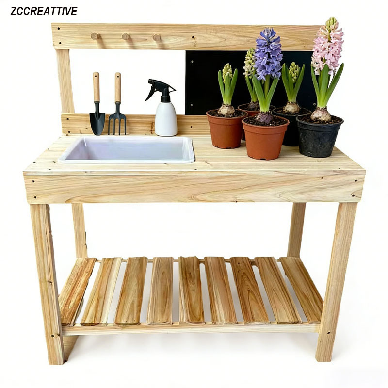 Kids Outdoor Mud Kitchen - Детский деревянный рабочий стол ZCCREATTIVE для