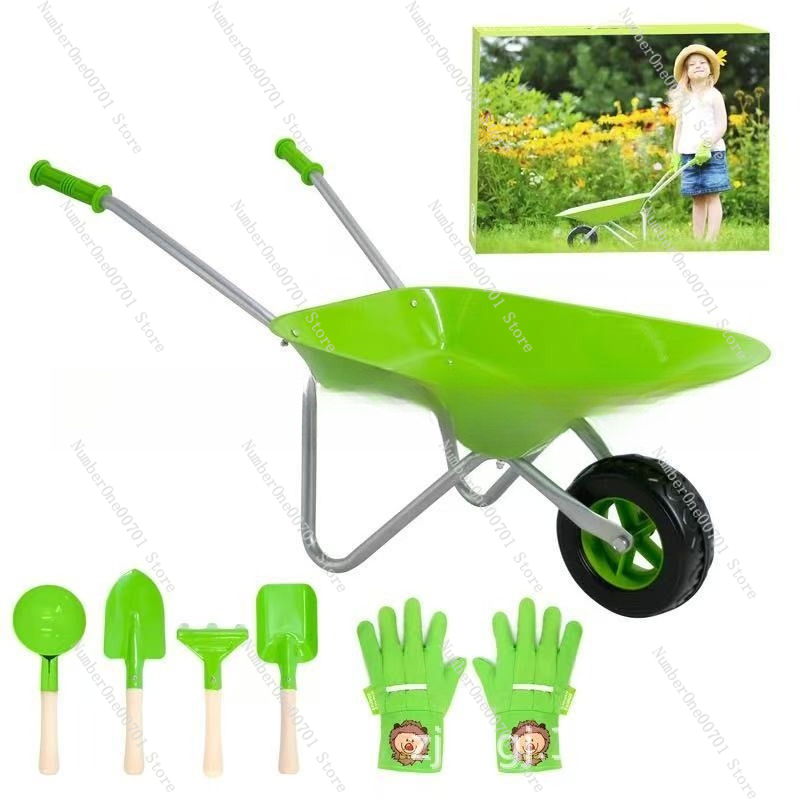 Kids Outdoor Garden Toys - Детская уличная тачка, зеленый игровой набор